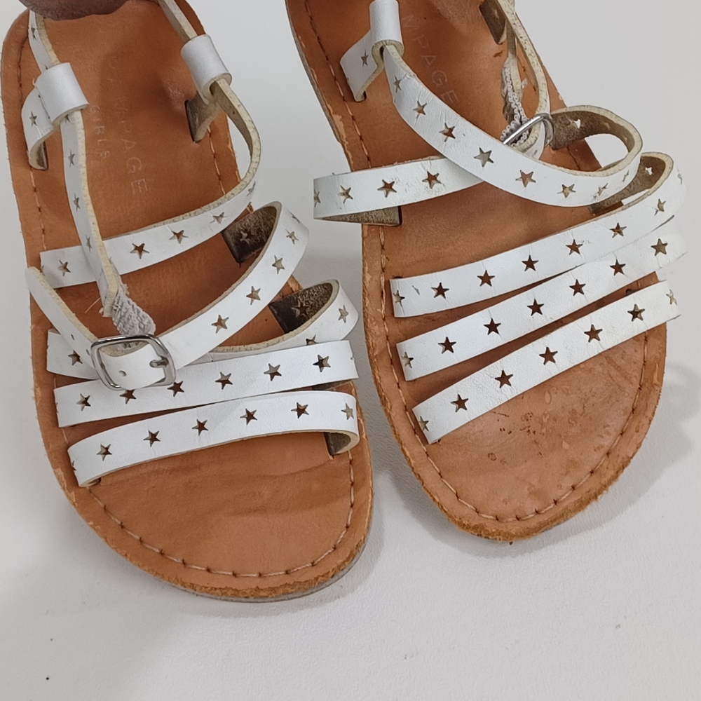 Rampage White and Tan Sandals with Studded Straps!